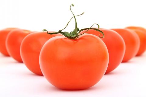 Tomato. The Dutch for "tomato" is "tomaat".