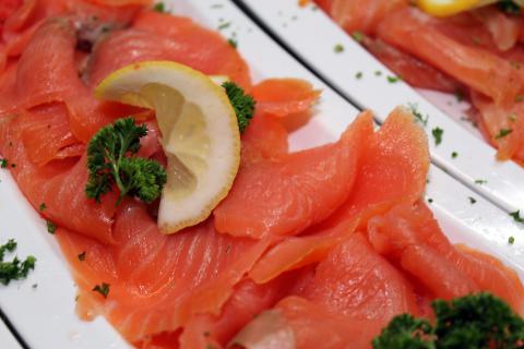 Salmon. The Dutch for "salmon" is "zalm".