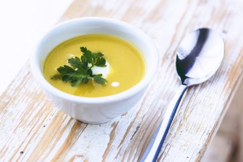 Leek soup. The French for "leek soup" is "soupe aux poireaux".