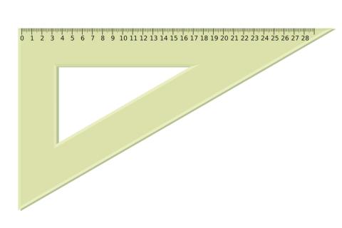 A right-angled triangle. The French for "a right-angled triangle" is "un triangle rectangle".