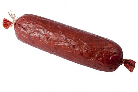 Sausage. The French for "sausage" is "saucisson".