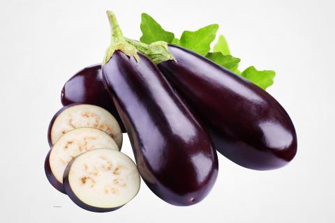 Aubergine. The French for "aubergine" is "aubergine".