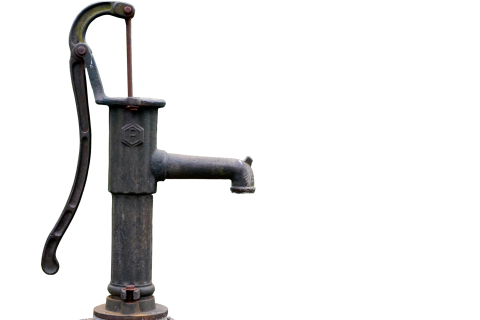 Pump. The French for "pump" is "pompe".