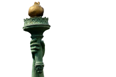 Torches. The Greek for "torches" is "δάδες".