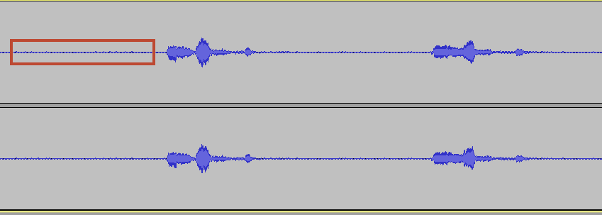 Audacity showing a recording with some electrical interference