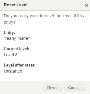 reset level confirmation