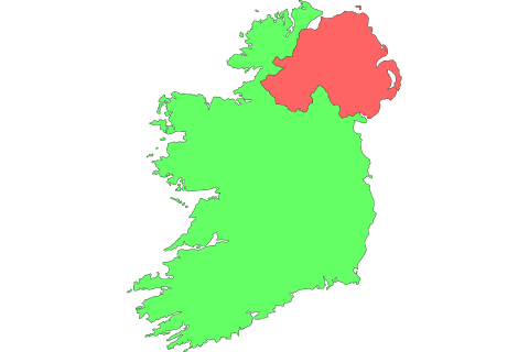 Northern Ireland. The Spanish for "Northern Ireland" is "Irlanda del Norte".