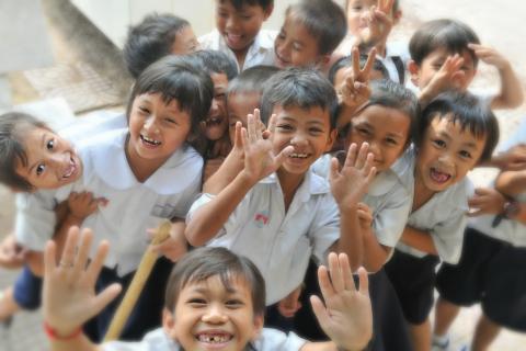 Primary school. The Thai for "primary school" is "โรงเรียนประถม".