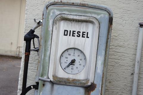 Diesel. The Thai for "diesel" is "น้ำมันดีเซล".