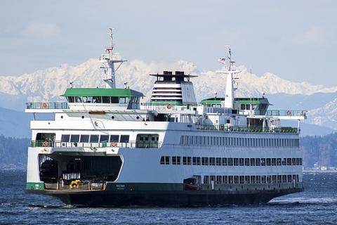 Ferry boat. The Thai for "ferry boat" is "เรือข้ามฟาก".