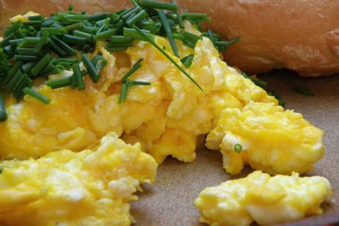 Scrambled egg. The Thai for "scrambled egg" is "ไข่คน".