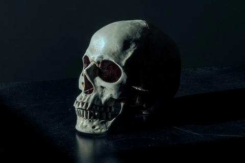 Skull. The Thai for "skull" is "กะโหลก".