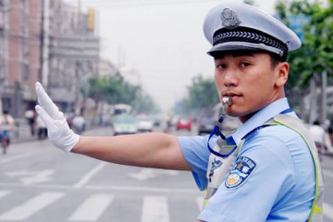 Traffic police. The Thai for "traffic police" is "ตำรวจจราจร".