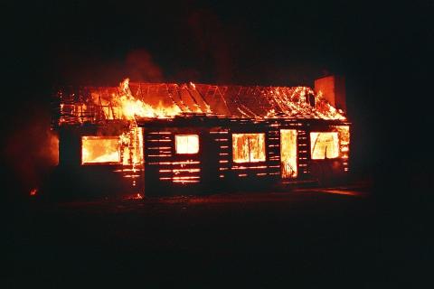 A house on fire. The Thai for "a house on fire" is "ไฟไหม้บ้าน". A house on fire. The Thai for "a house on fire" is "ไฟไหม้บ้าน".