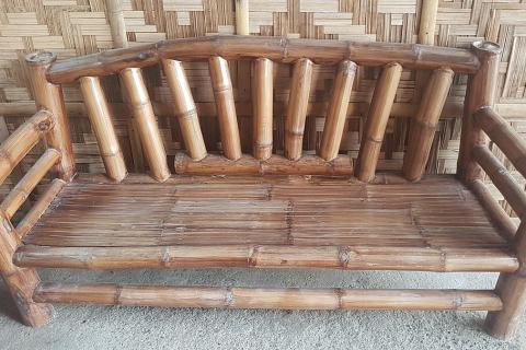 A bamboo bench. The Thai for "a bamboo bench" is "ม้านั่งไม้ไผ่".