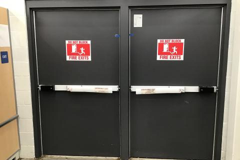 Emergency exit. The Thai for "emergency exit" is "ทางออกฉุกเฉิน". Emergency exit. The Thai for "emergency exit" is "ทางออกฉุกเฉิน".