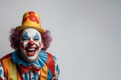 Clown; joker. The Thai for "clown; joker" is "ตัวตลก".