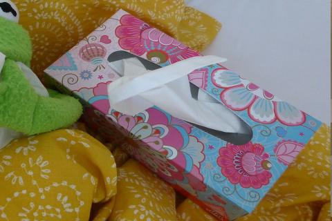 Handkerchief. The Ukrainian for "handkerchief" is "носова хустка".